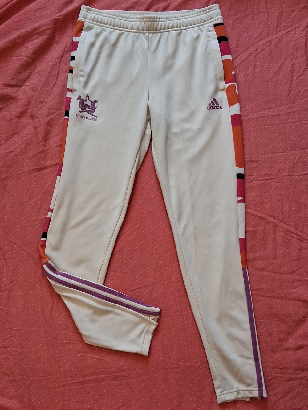 adidas Joggers with Colorful Side Panels, Zipper Pockets, Small